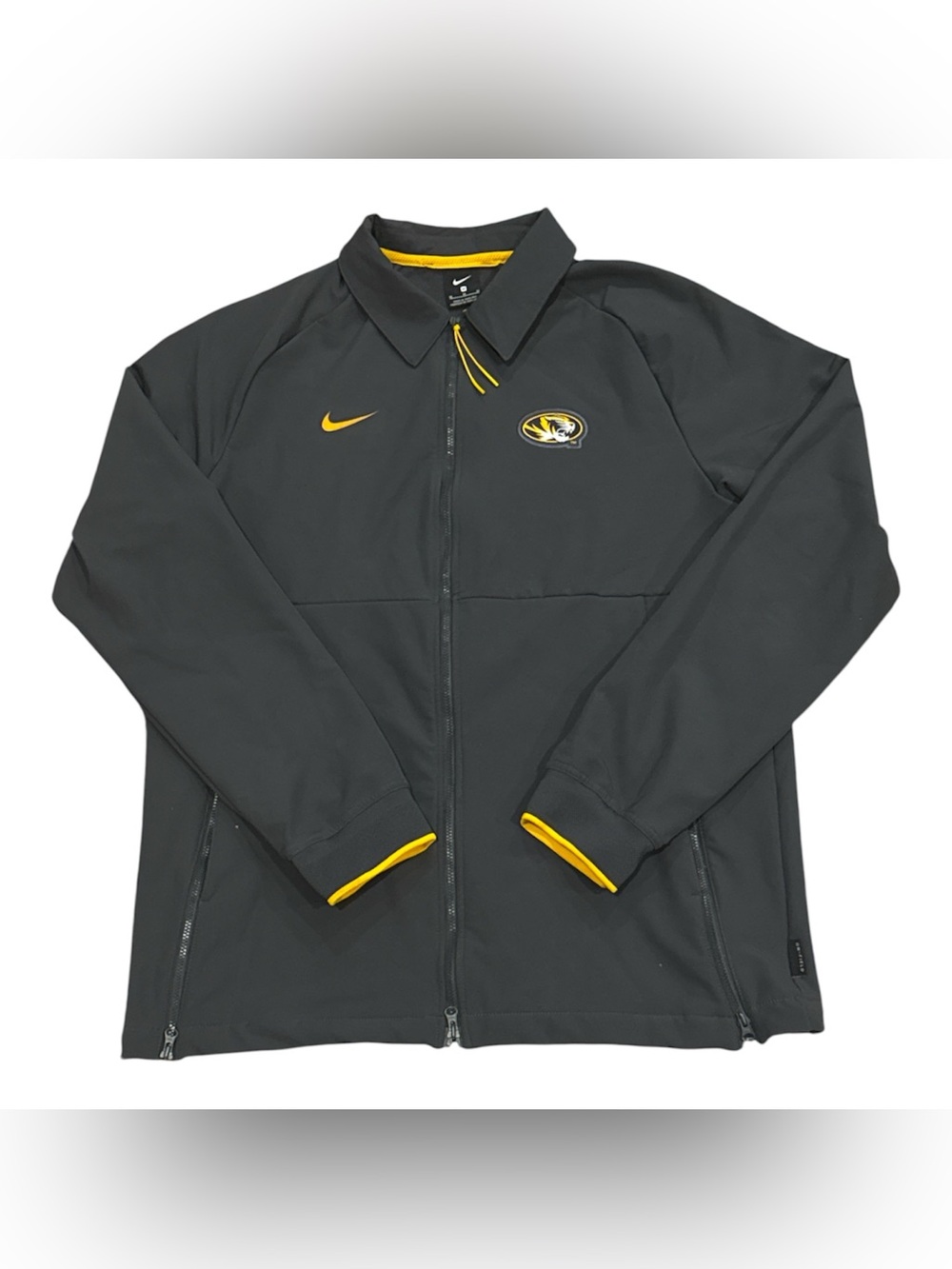 Nike On Field Missouri Tigers NCAA Gray Full Zip Jacket Mens Medium